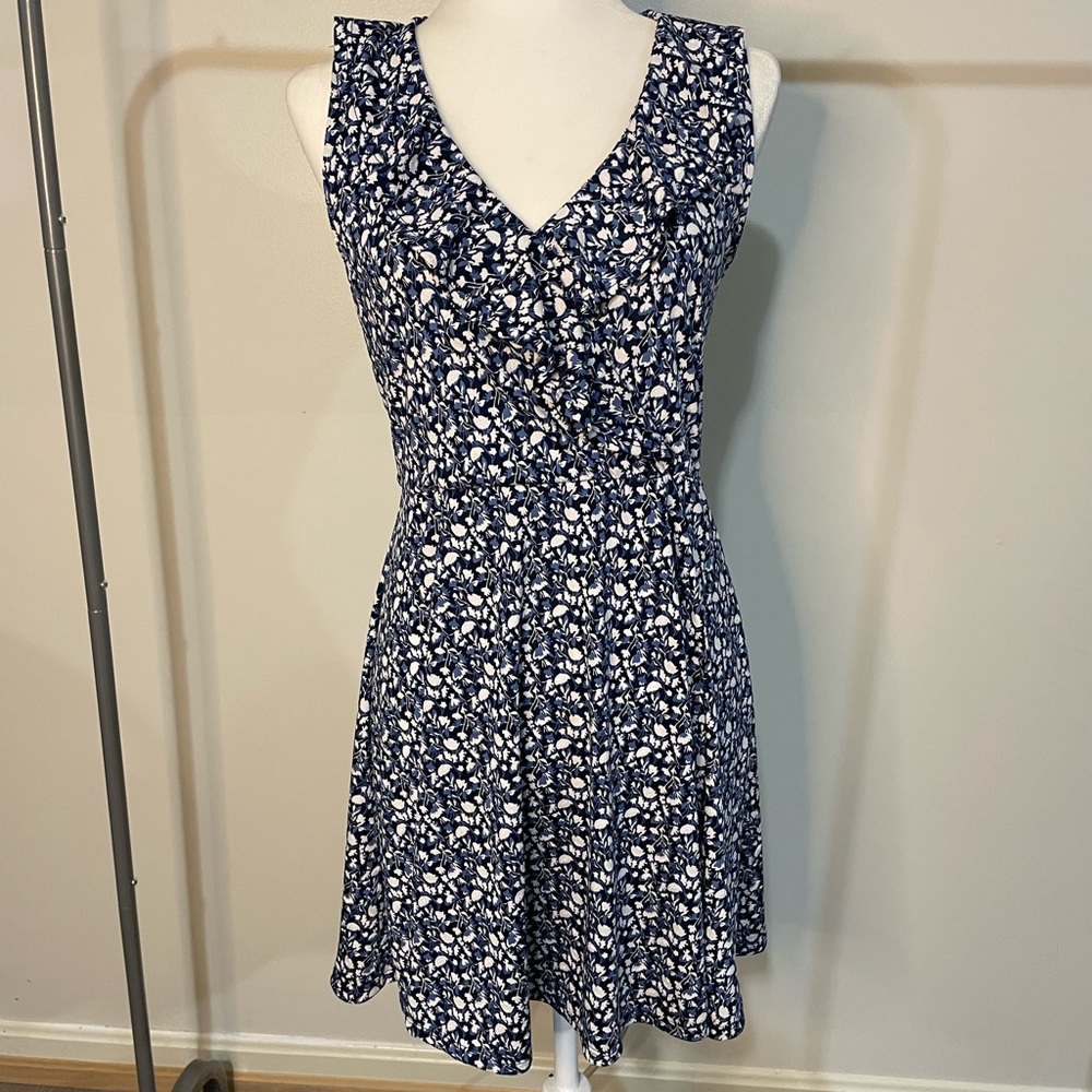 Navy and White Floral Mini Dress